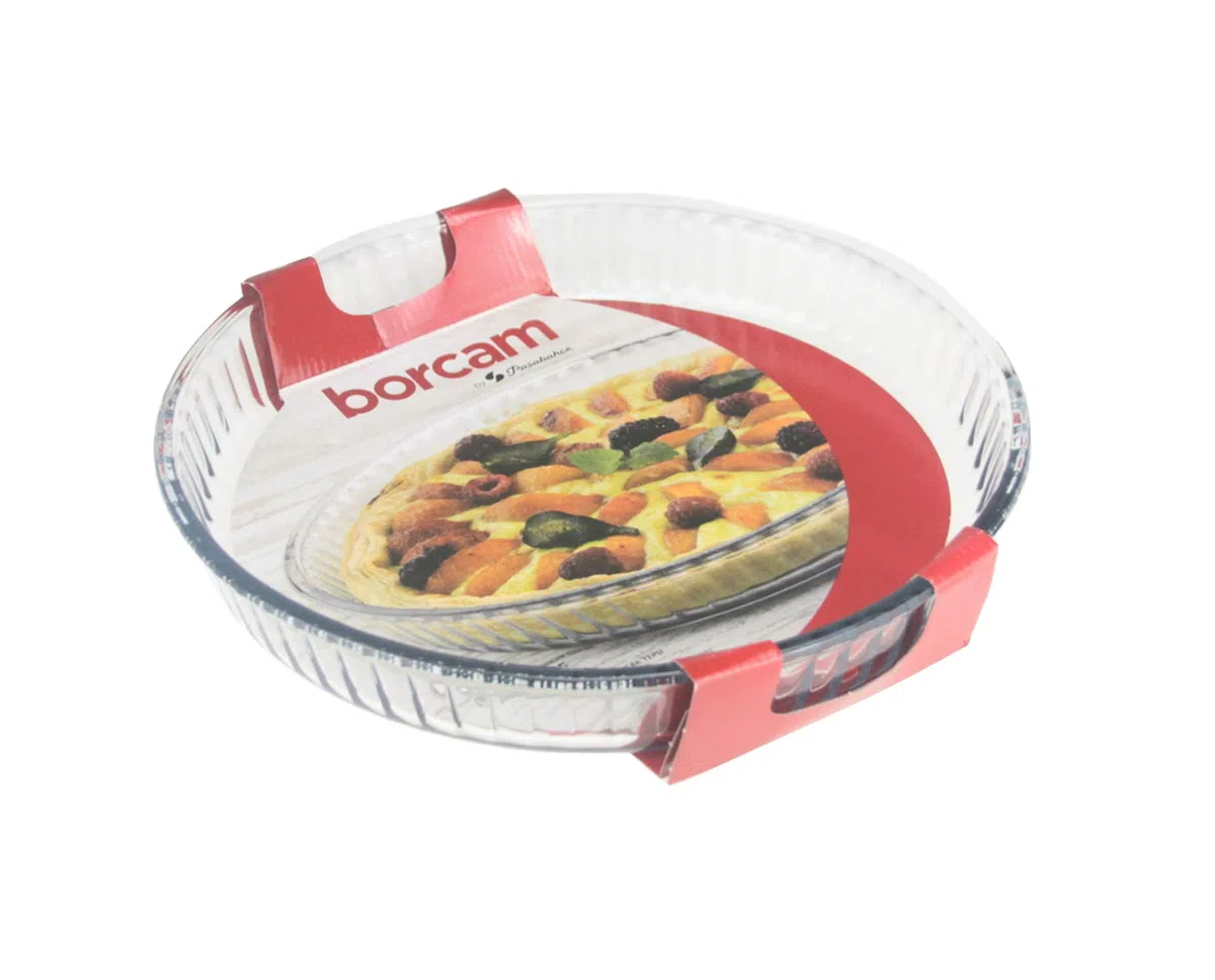 Cristal Quiche Flan Tarta Tapas Postre Asado Horneado Plato de Servir Tamaño a Elegir - Large 32cm