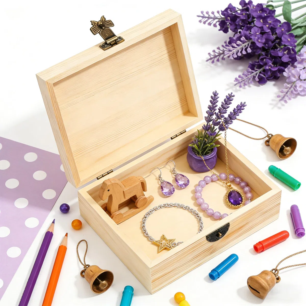 GBKDQQ 6 cajas de madera con tapa, 15 x 10 x 5 cm, caja pequeña de madera con bisagras y cerradura, caja de almacenamiento, caja de joyas, cofre del tesoro de madera para envolver regalos