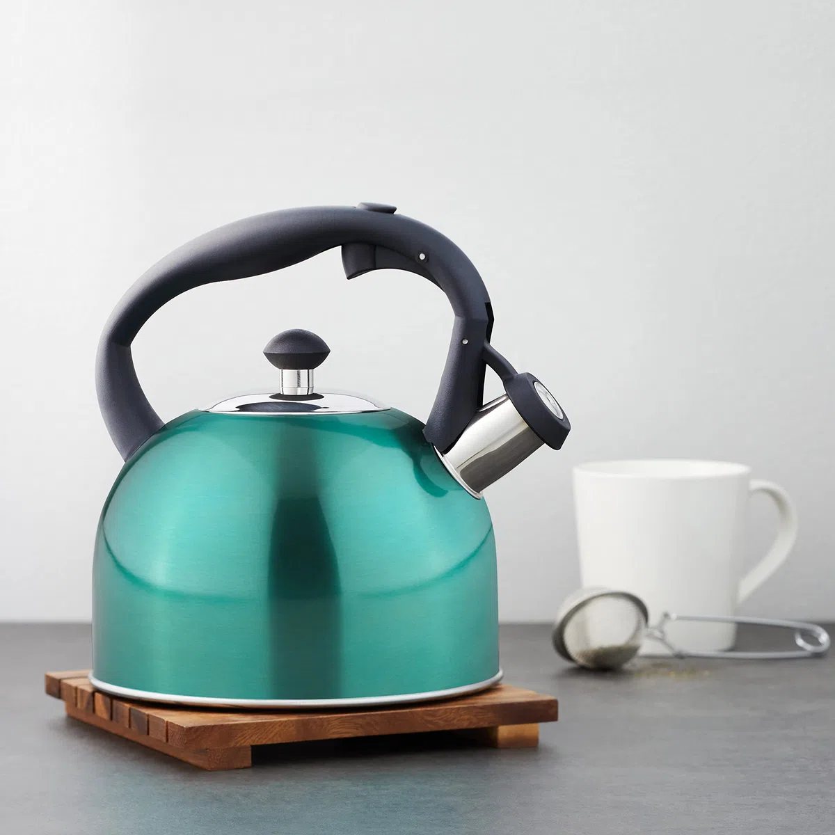 Amazon Basics Hervidor de acero inoxidable, 2.3 litros, Teal
