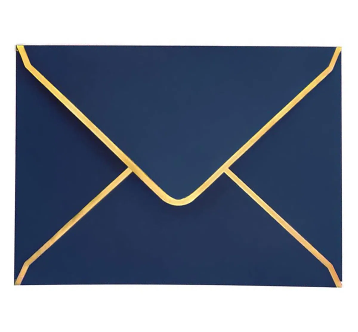 Sobres de invitación 50 unidades, 18,5 x 13,5 cm, con solapa en V, borde dorado para bodas, invitaciones, fiestas, tarjetas de felicitación