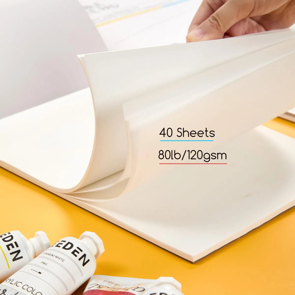MEEDEN Bloc de papel para paleta de artista: 30 x 40 cm, 40 hojas (80 libras/120 g/m²), papel de paleta de pintura, desechable para mezclar colores para pintura acrílica y acuarela al óleo
