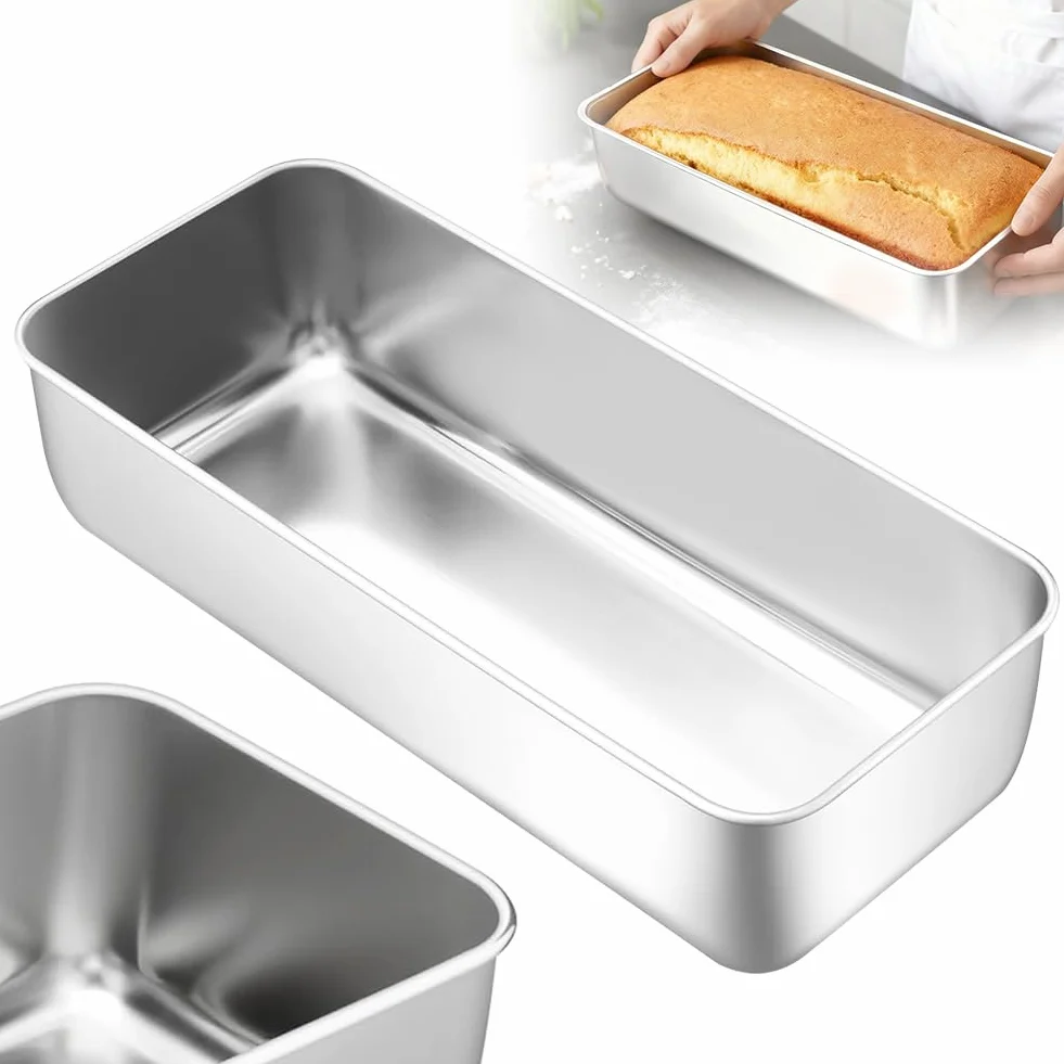 FARYODI Molde Rectangular para Pan 33cm, Molde Para Pan de Acero Inoxidable, Molde Rectangular para Panes, Saludable y Duradero, Apto para Lavavajillas, para Panes, Pasteles, Tostadas
