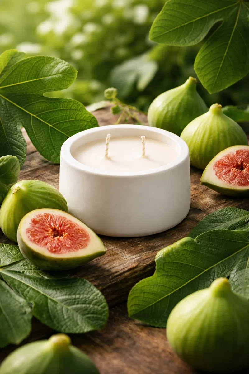 Figué – Vela Aromática de Cera de Soja | Mecha de Algodón | Aroma Verde Fresco y Mediterráneo | Hecha a Mano en Valencia | Vela Decorativa y Regalo