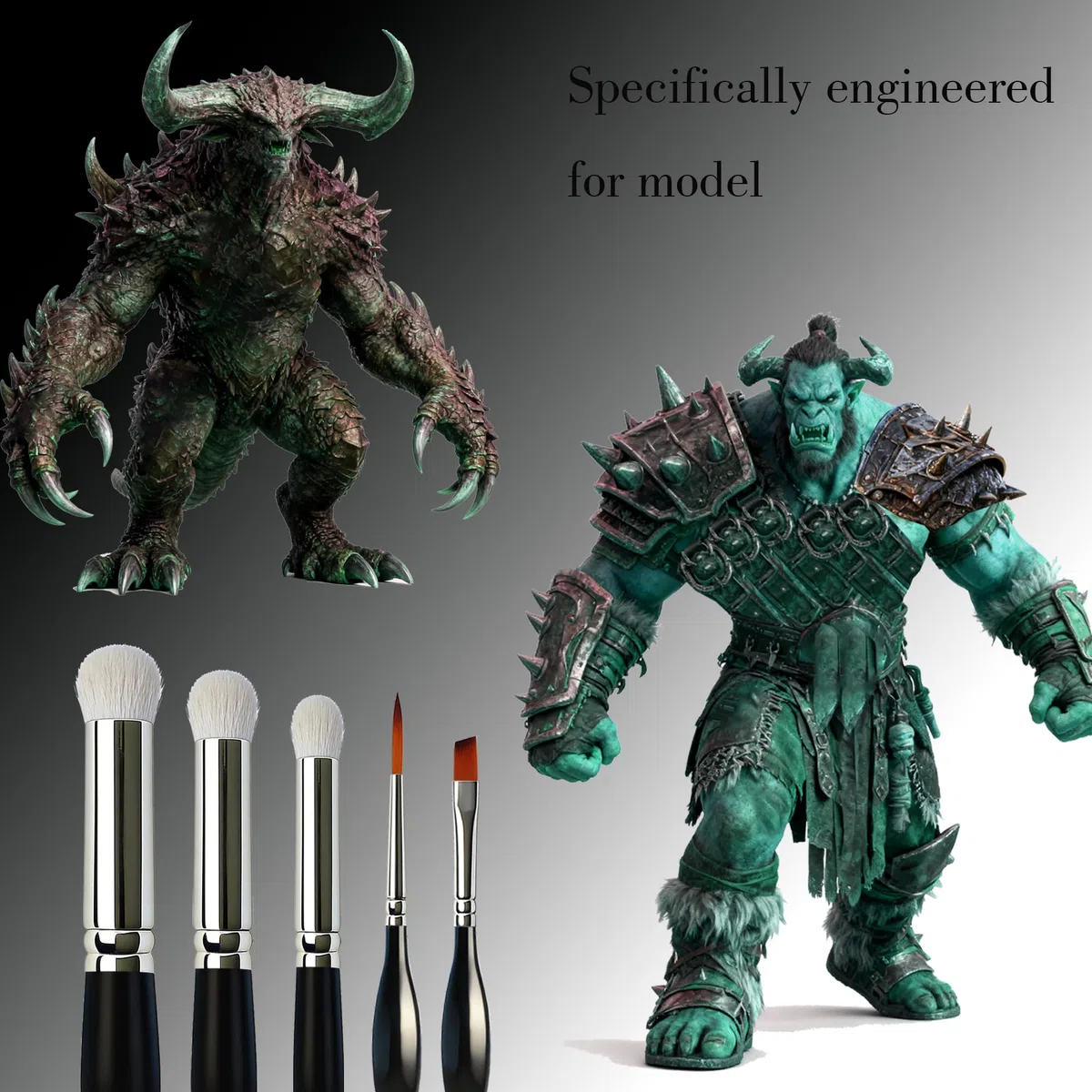 Pinceles Miniatura Dry Brush, 16 Pinceles para Detalles Finos y 7 Pinceles Secos, Pinceles modelismo drybrush para miniaturas, Warhammer,Citadel, figuritas, maquetas, Pintura por números