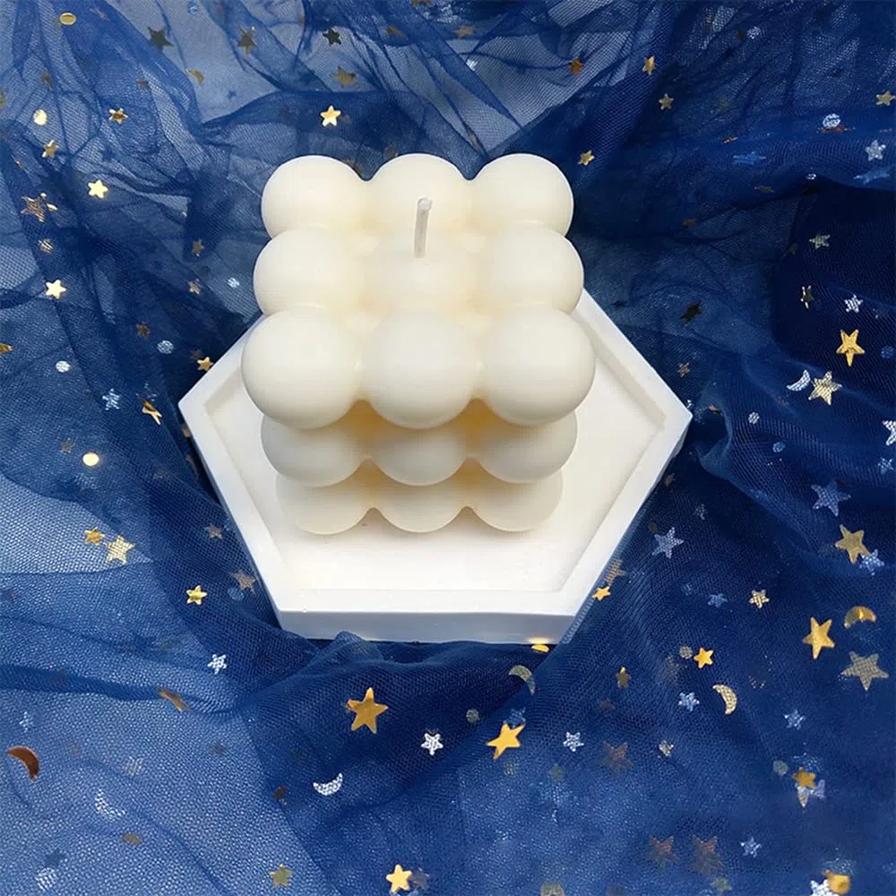 2Pcs velas de cera de abeja de soja, natural y aromática Bubble Candle, hechas a mano