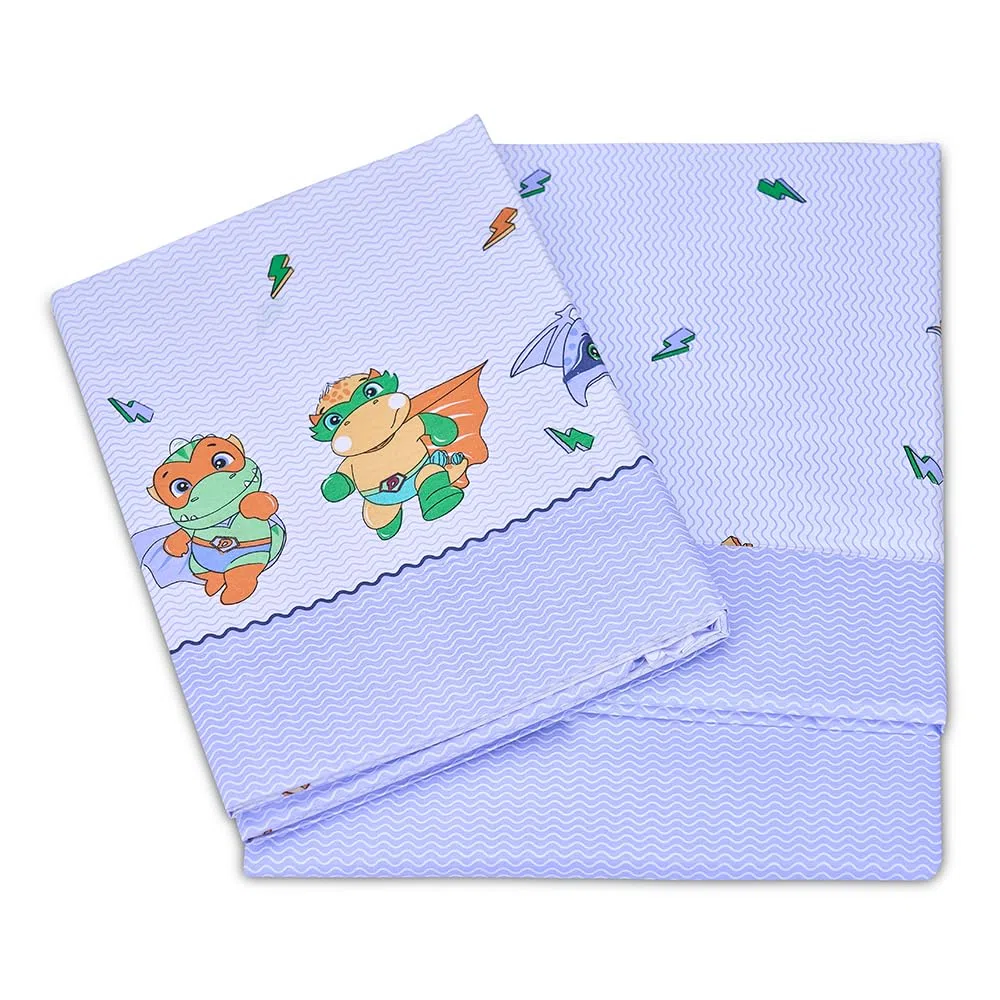 DECASATEXTIL - Juego de sábanas Infantil 90x190 – Algodon/Poliester- 3 Piezas -Sabanas Infantiles Cama 90 para niños y niñas con diseños Divertidos (Heroes Azul)