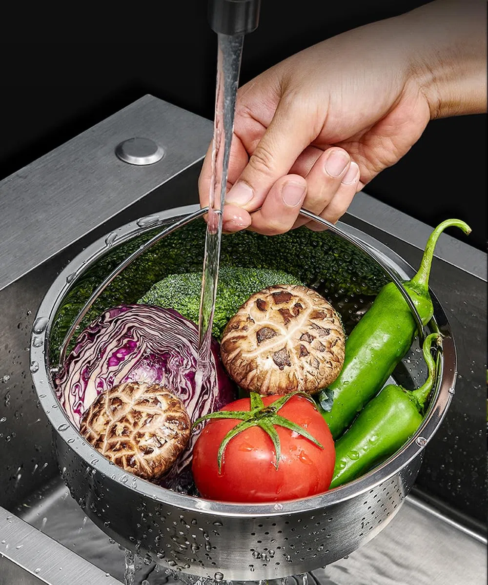Cesta de vapor para cocinar, cesta de vapor de verduras de acero inoxidable para ollas a presión, accesorios de ollas (diámetro exterior: 22 cm)