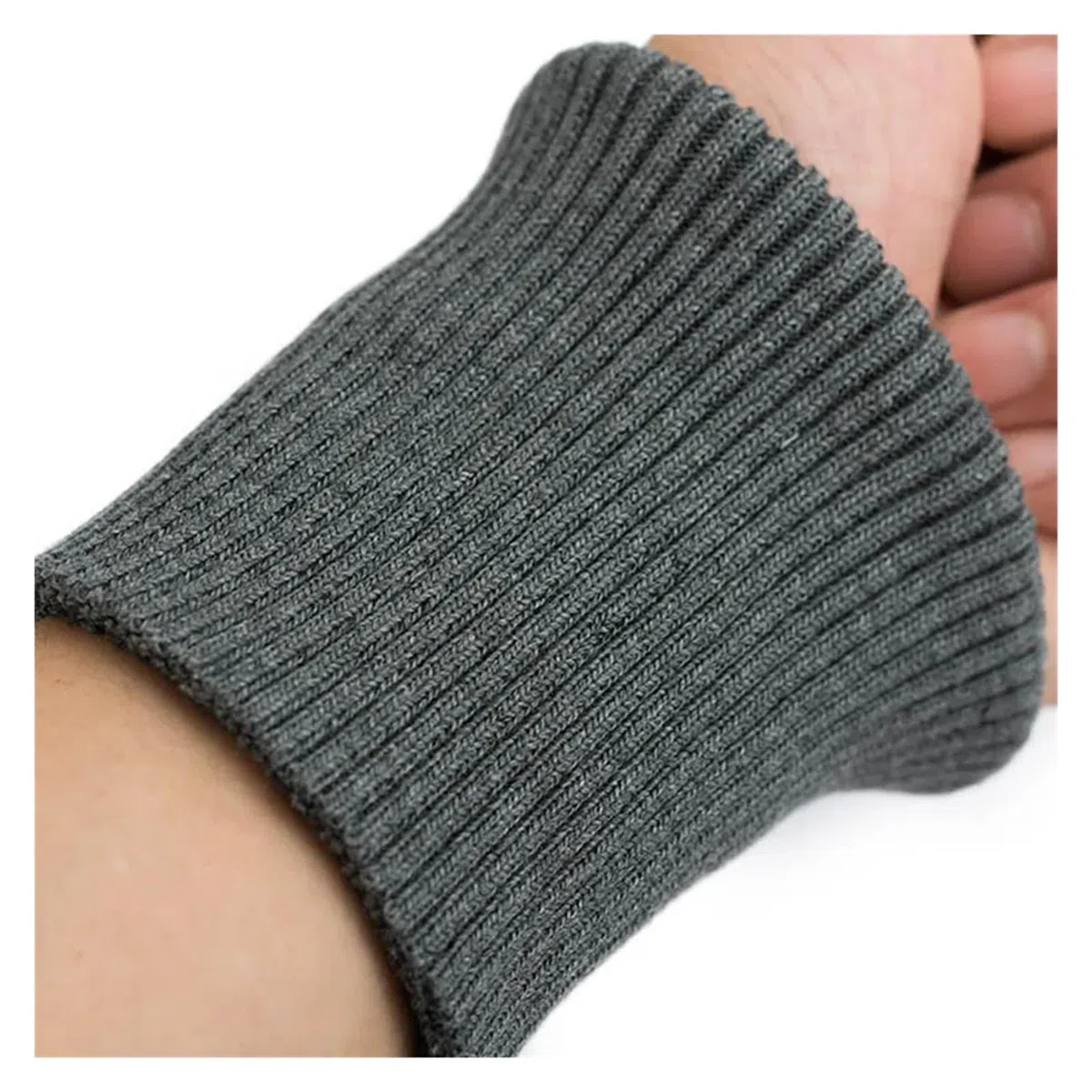 Par de puños tejido punto grueso acanalado, algodón elástico suave, para abrigos, 8 * 9 cm, 1 par para costura de puños de mangas de sudaderas, chaq(Pink apricot)