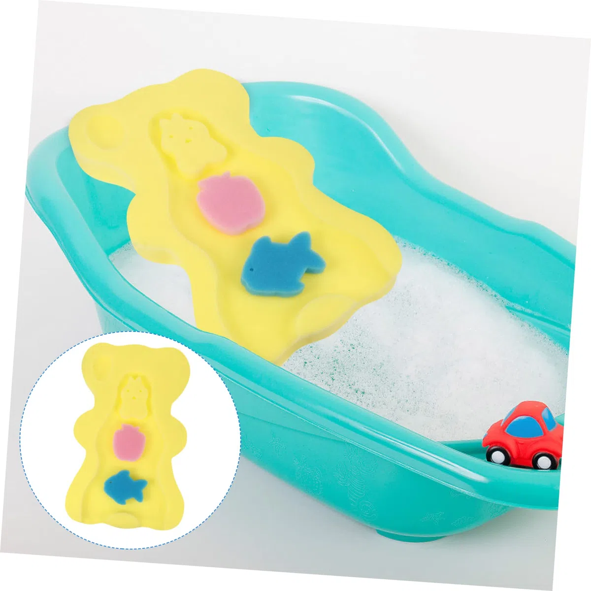 UPKOCH Almohadilla Bañera Bebe de Esponja Antideslizante Secado Rápido para Baño Infantil Forma de Oso, Adecuado Hora del Baño