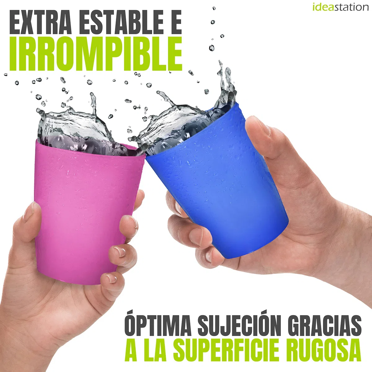 Neo vasos plastico duro 12 x 250 ml - colores - el juego de vasos irrompibles es perfecto para fiestas y uso al aire libre - ideal como vaso camping para viajes