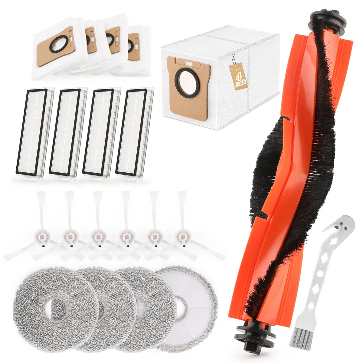 Para Xiaomi X20 Max / X20 Pro Repuesto Accesorios con 1 Cepillo Principal,6 Cepillo Lateral,4 Bolsas Polvo,4 Filtro Hepa,4 Paños Fregado Accessory
