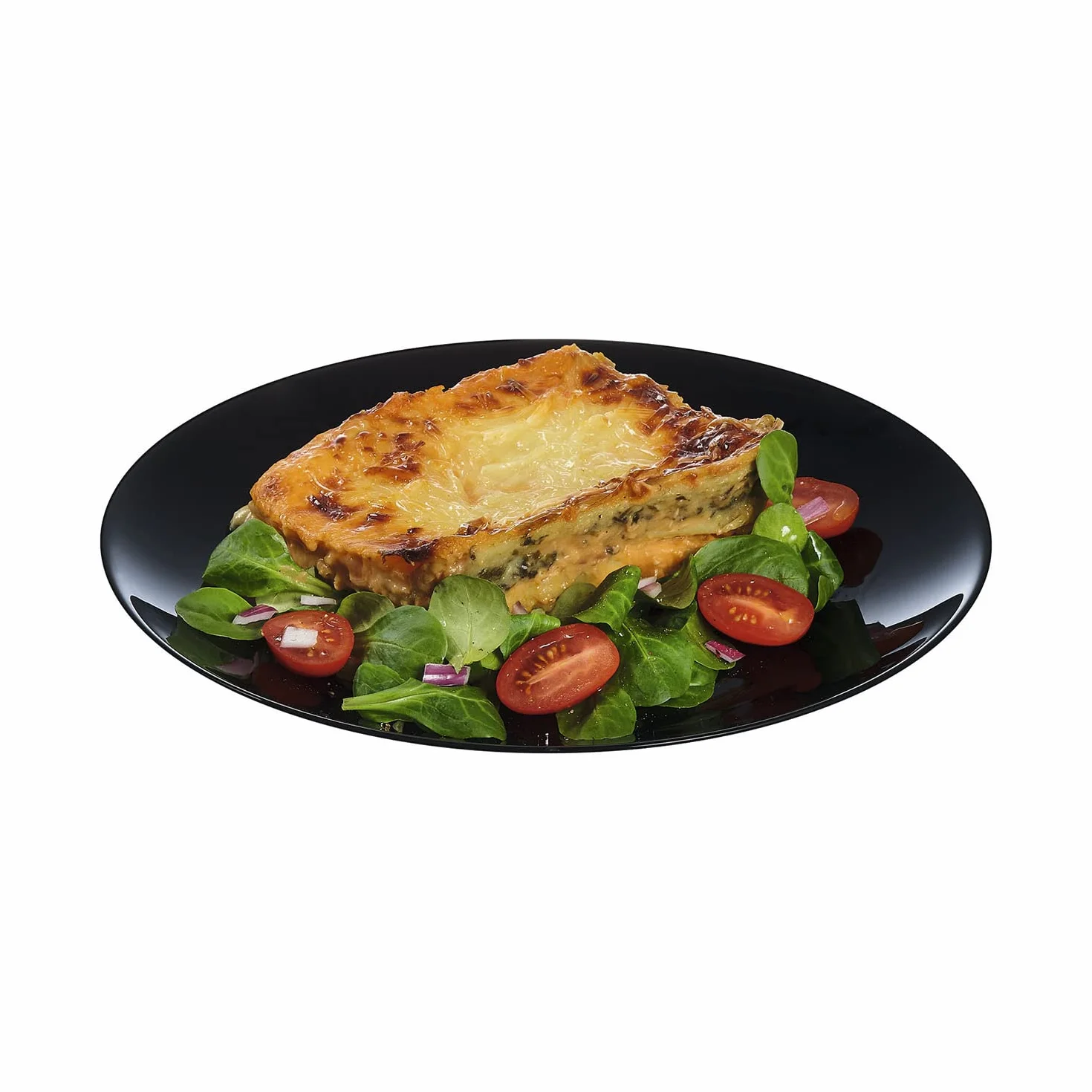 Luminarc Juego de vajilla Arcopal Zelie de vidrio negro, 12 piezas, 4 plazas, negro