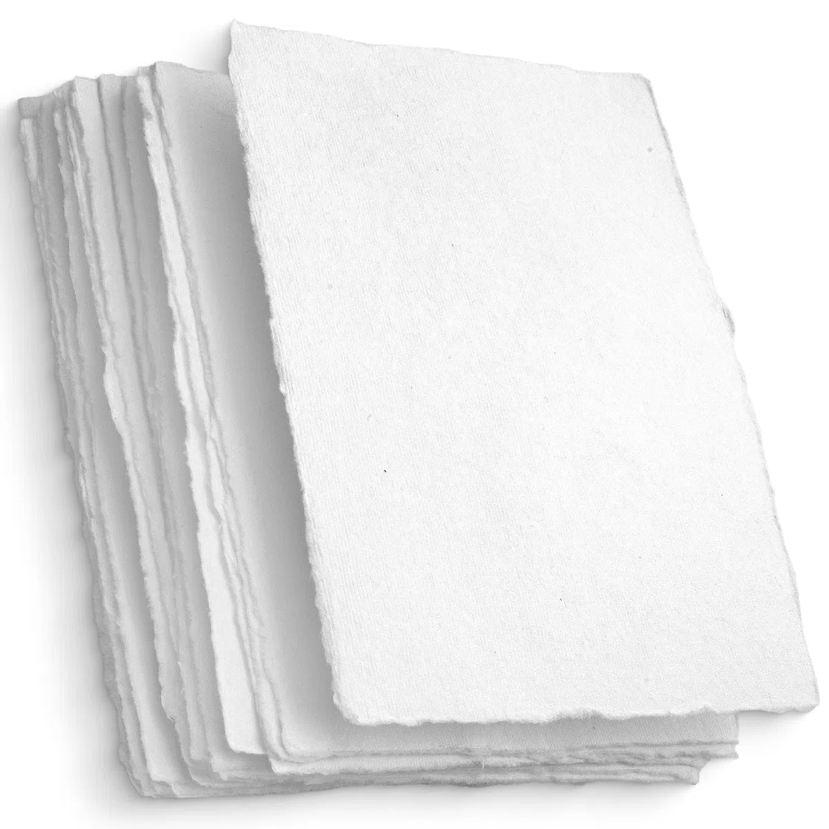 Wanderings Papel Blanco de Borde Crudo Hecho a Mano - 10,5x15 cm - Paquete de 50 - Papel para Acuarela/Medios Mixtos - Reservacion, Invitaciones, Tarjetas de Felicitación, Manualidades, Grueso 150 GSM