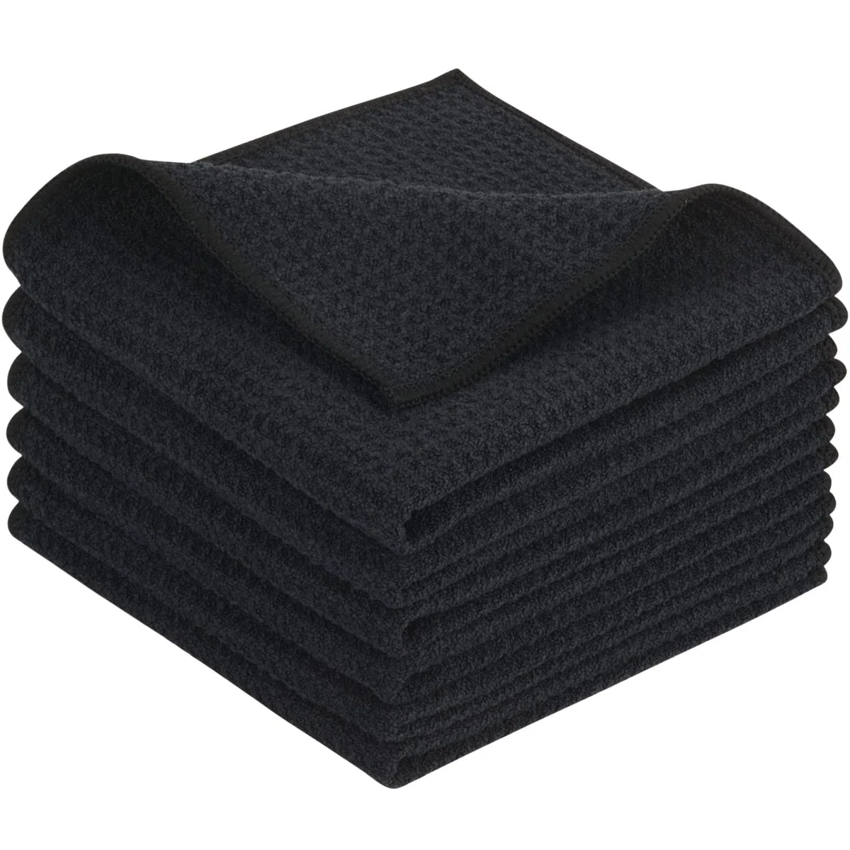 KinHwa Bayeta Cocina Negra Absorbente Trapos Microfibra Práctico Tamaño 30cm x 30cm Set de 6