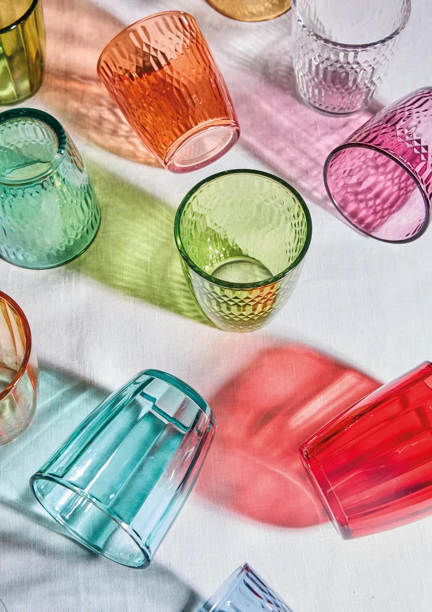 Tognana Seoul, paquete de 6 vasos de 310 cc, multicolor, vidrio