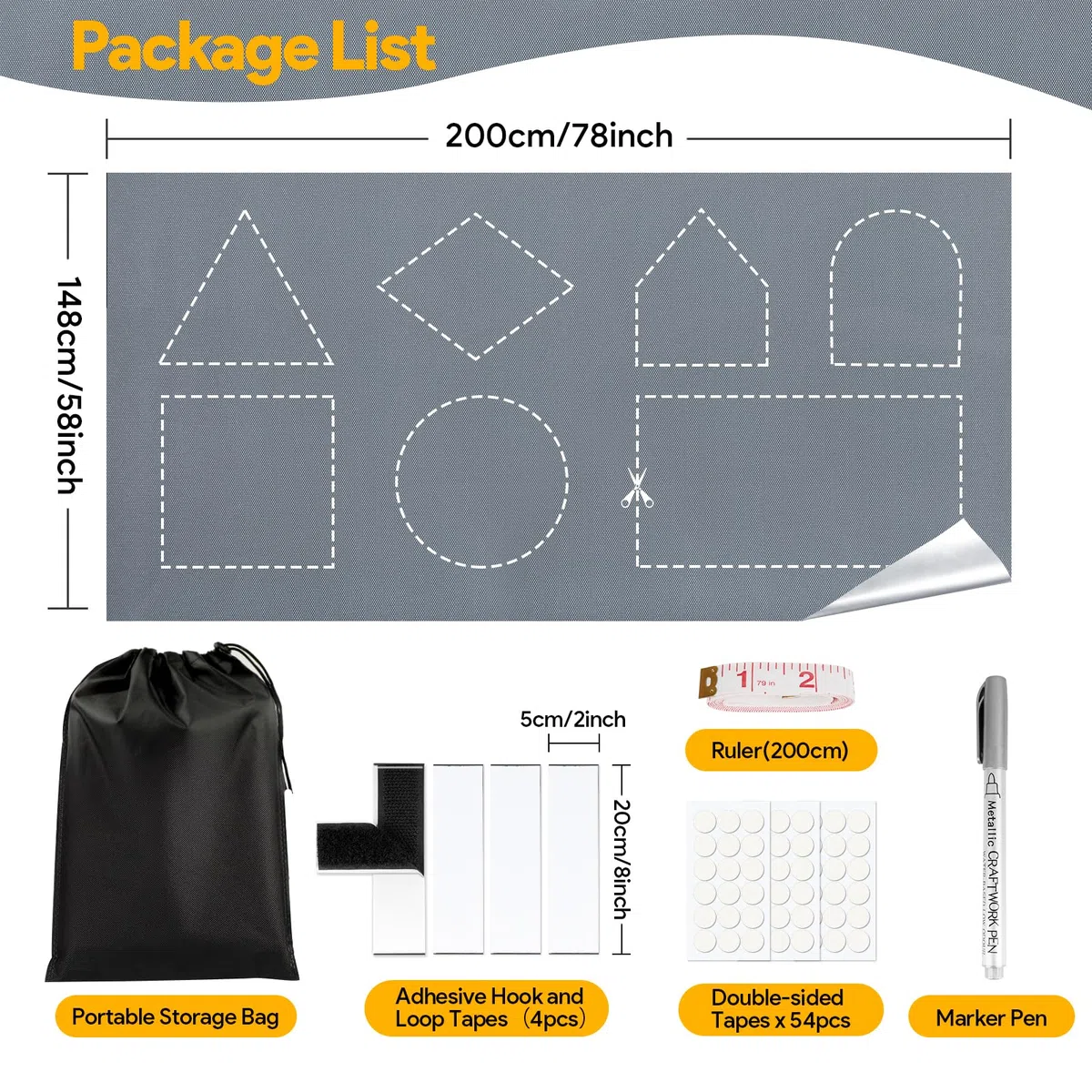 Estores Opacos Sin Taladrar, 200x148cm Tela Opaca para Ventanas con Revestimiento Térmico Aislante, Cortina Blackout Curtains Portátil y Cortable Foscurit para Hogar, Velux, Caravana y Viajes