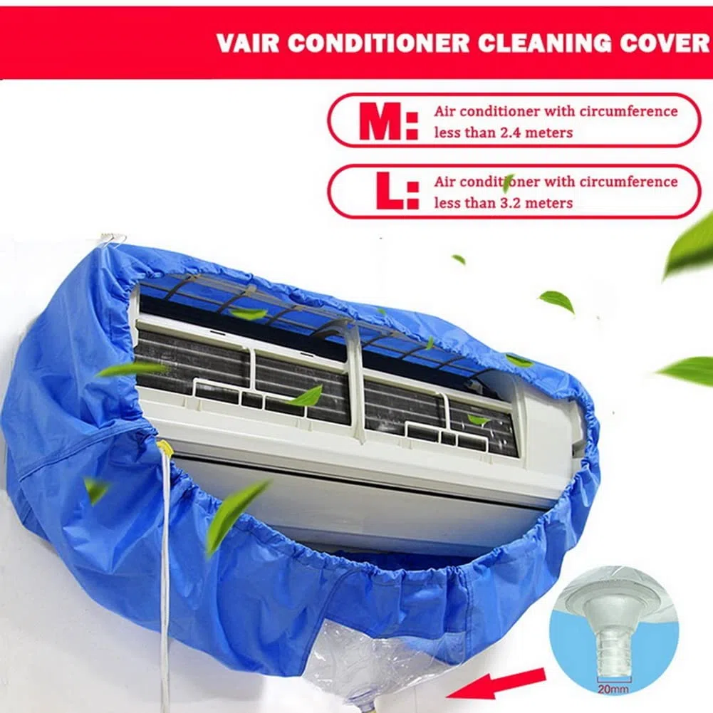 Gran cubierta para la limpieza del aire acondicionado de aire doble capa de engrosamiento bolsa para la limpieza del polvo protector montado lavado mini kit de limpieza dividido 2,4 m