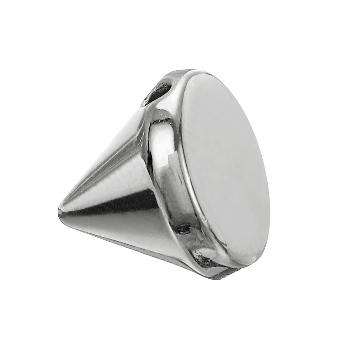 QUARKZMAN 200 Piezas Tachuelas de Cono de Acrílico 10x12mm con Parte Trasera Plana para Coser o Pegar Perlas de Cono Punk para Prendas de Vestir Zapatos Bolsos (Tono Plateado)