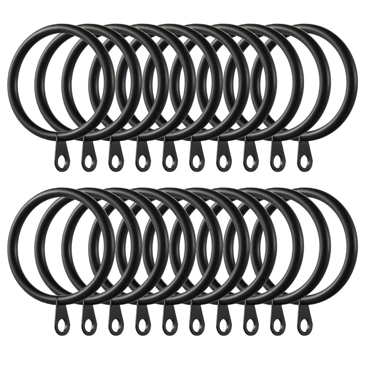 60 Piezas Anillas para Cortinas 38mm de Diámetro Interno de Anillos de Cortina de Metal Anillas Colgante para Cortina y Barras (Negro)