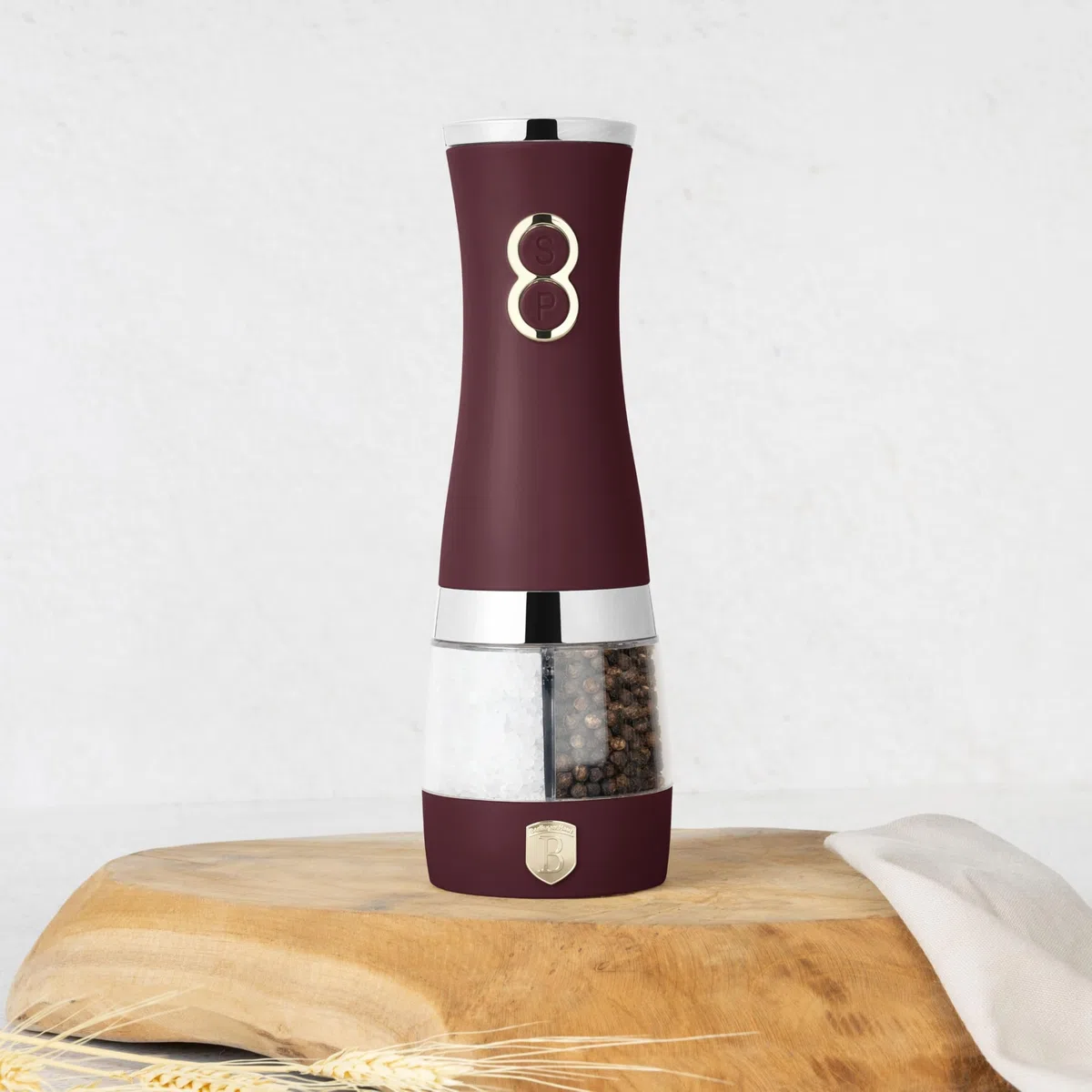 Berlinger House 2 en 1 molinillo eléctrico de pimienta y sal/crema mate/con molinillo de cerámica/baterías: 6 piezas AA (no incluidas) Colección Leonardo
