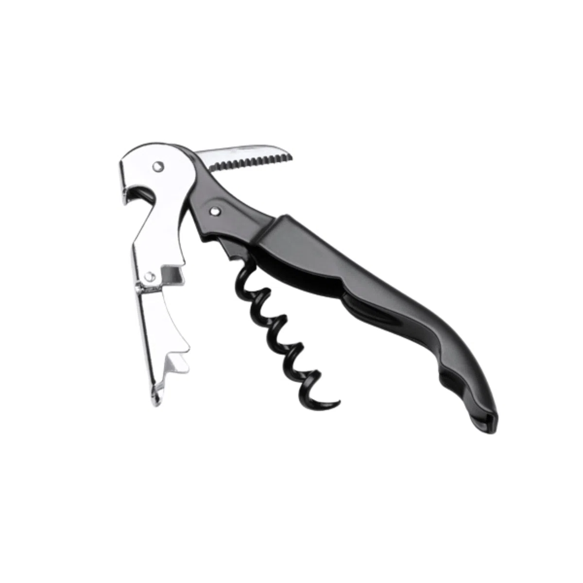 10 Sacacorchos de estilo clásico, Abridor de vino con doble impulso articulado, Incluye navaja cortacápsulas y abridor de tapones, Acero inoxidable.