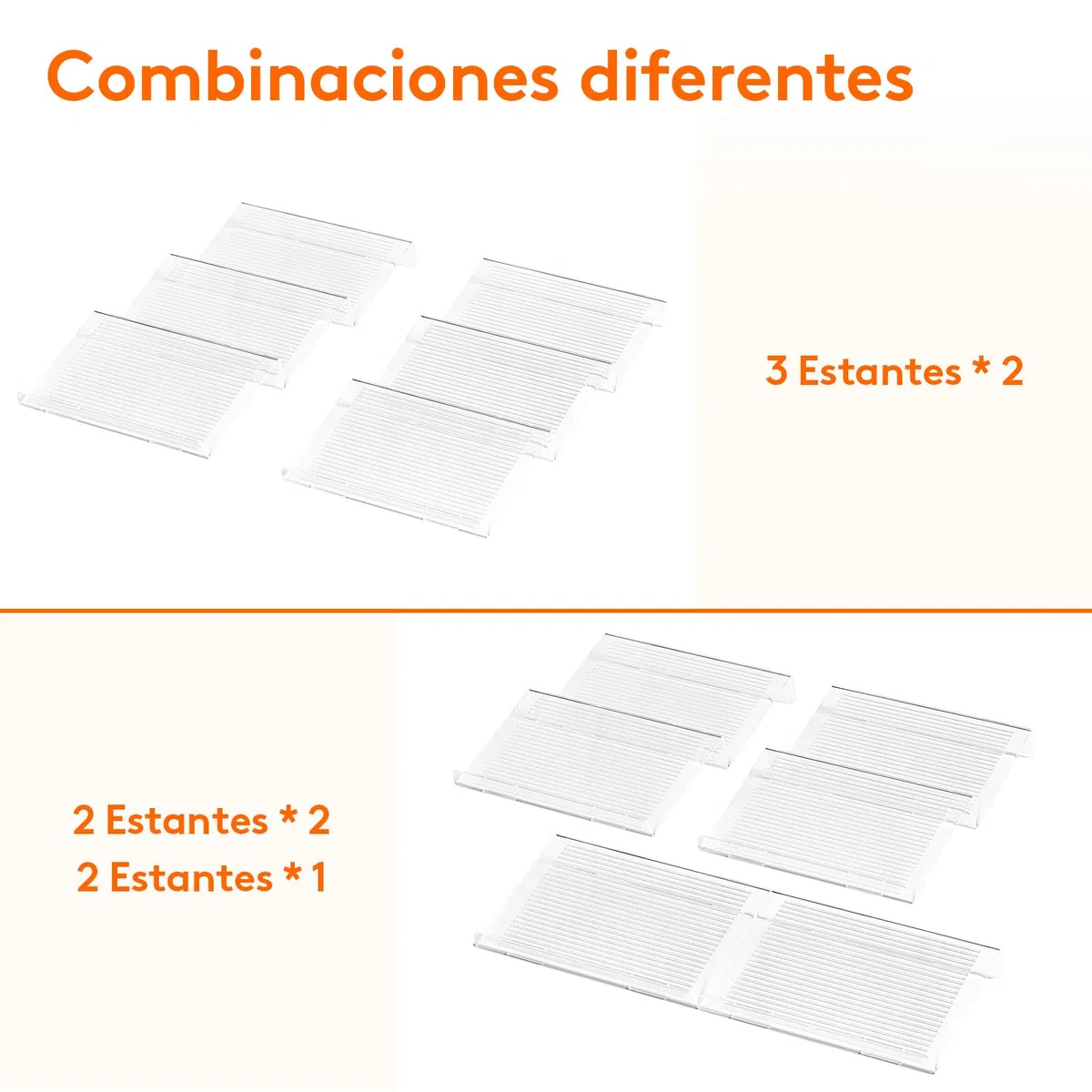 Lifewit Organizador Especias Cajon Especieros para Cocina, organizador de tarros de 24 condimentos para almacenamiento de cocina, encimera, armario, estante, 3 niveles, juego de 6, transparente