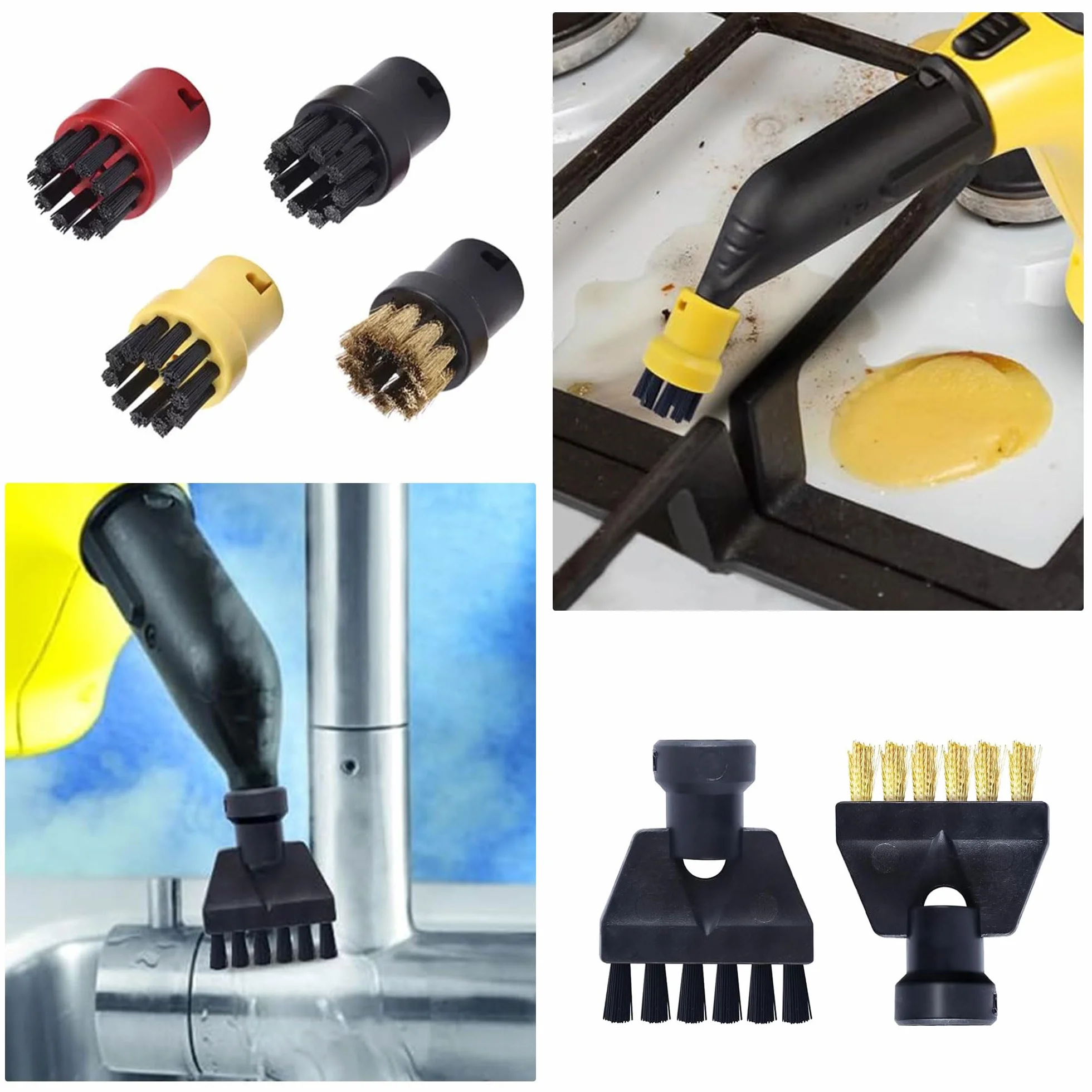 Cepillos Accesorio Limpiador Vapor para Karcher SC1 SC2 SC3 SC4 SC5 (12 piezas)