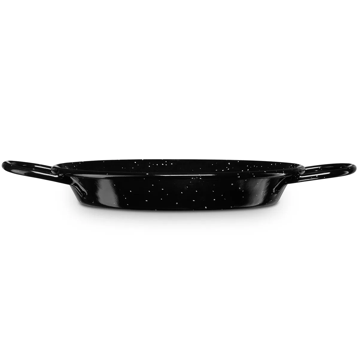 briebe Paellera Valenciana Inducción Esmaltada 22 cm, Acero Esmaltado, 1 Ración de Paella, Apta para Vitrocerámica, Fuego, Gas, Horno, Levante Negro Jaspeado