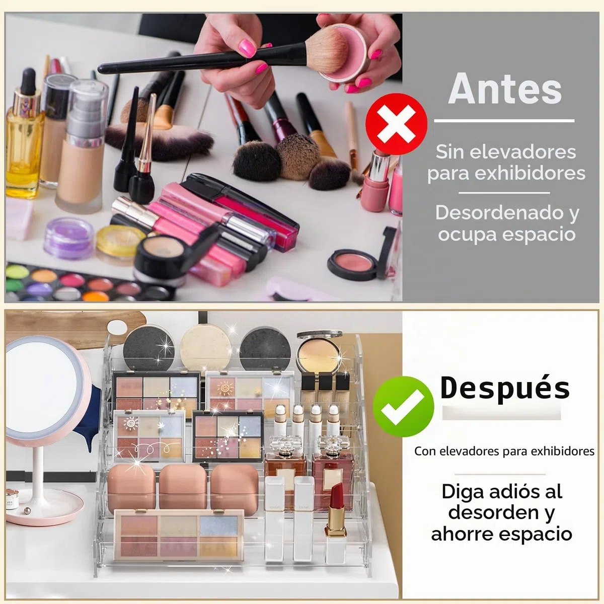 5 Pisos Expositor Metacrilato Transparente, Organizador Perfumes, Expositor de Acrílico Para Cosméticos, Joyería,Cupcake,Gafas de Sol,Esmalte de Uñas,Coleccionables
