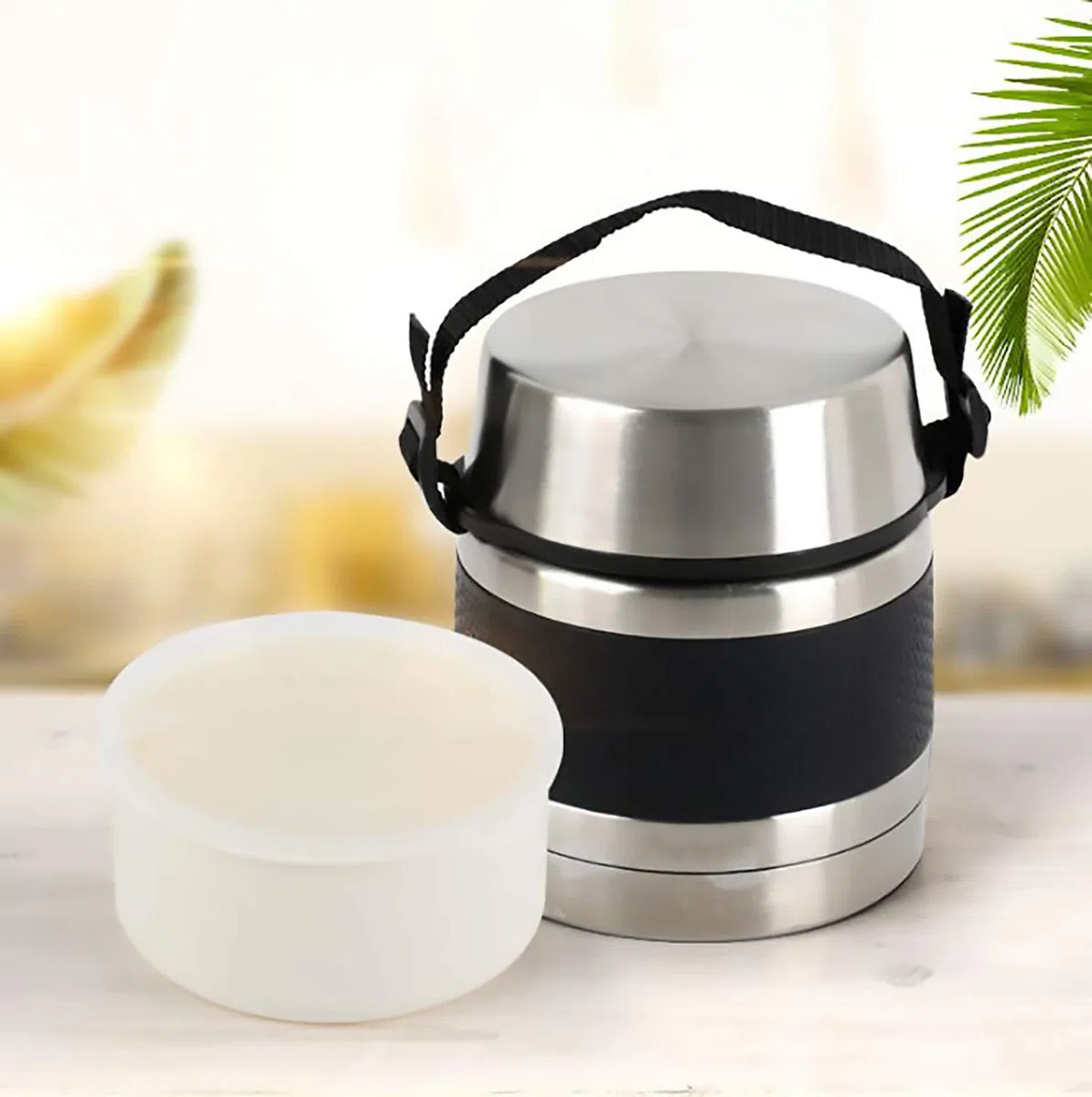 family Termo para Comidas de Acero Inoxidable, Recipiente Aislado para Sólidos y Líquidos con Recipiente Interiores para Sopas, Salsas o Ensaladas (750ML)