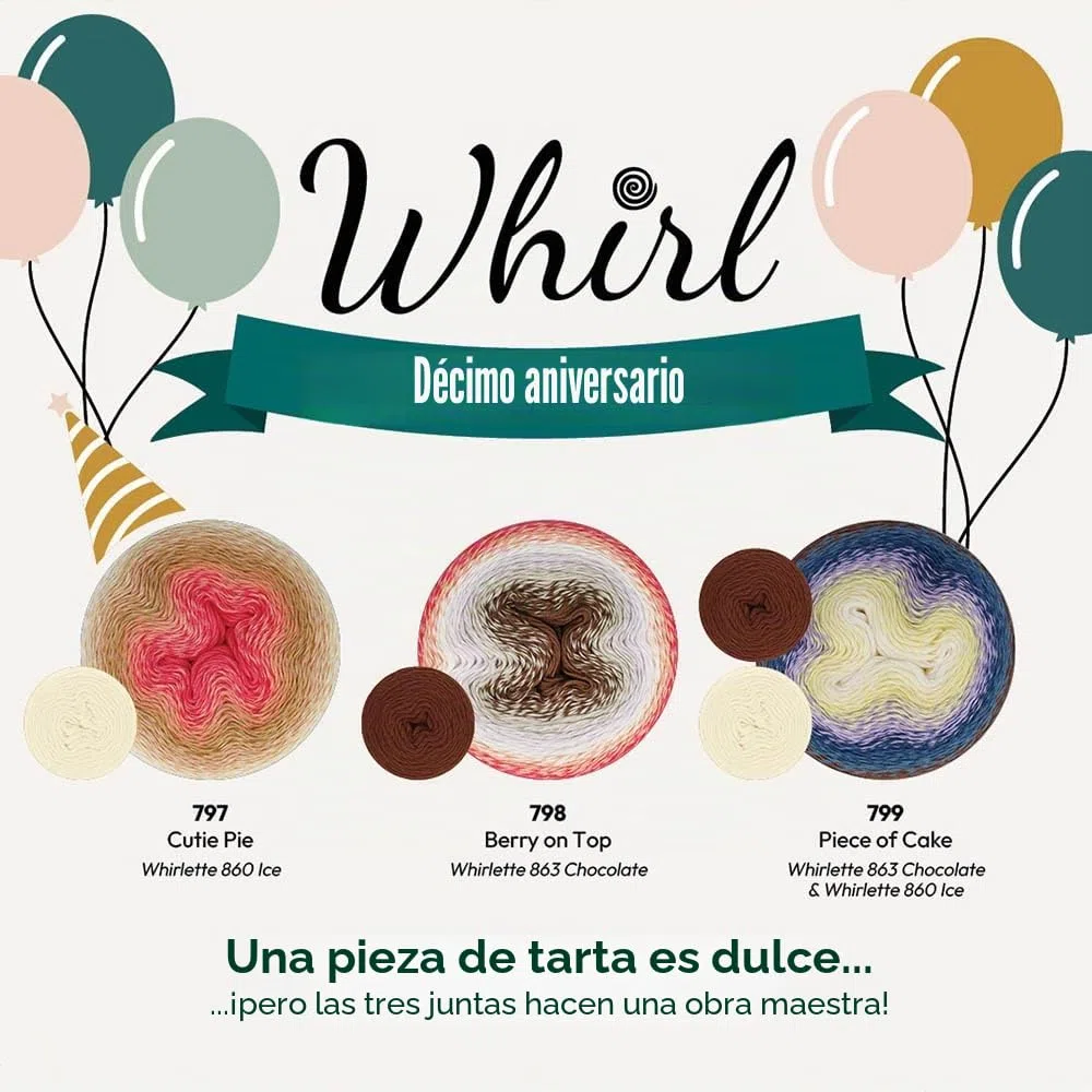 Scheepjes Hilo De Lana Whirl, 1000 Metros Longitud, Bambú de arándano