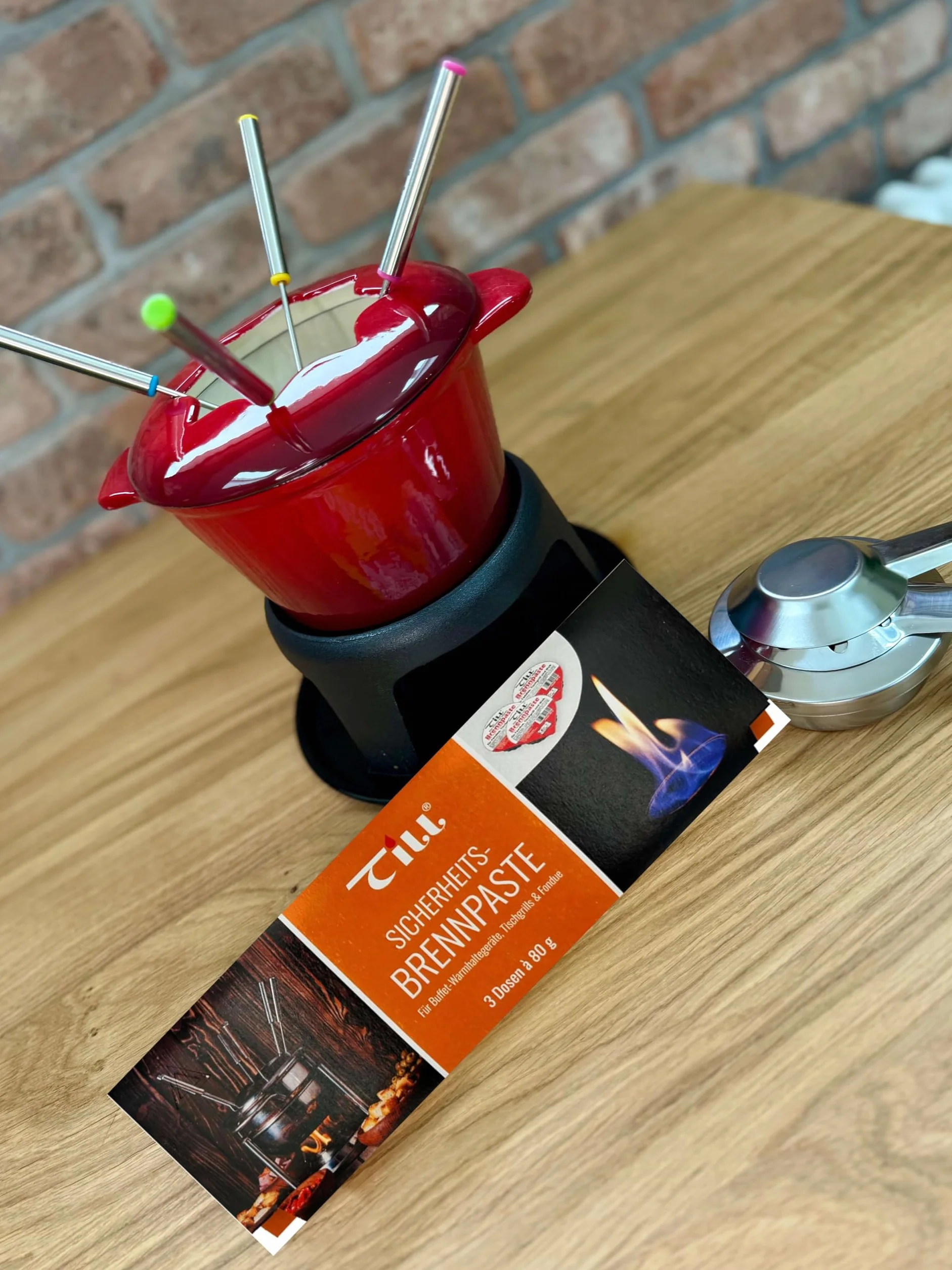 Till Brennpaste - Juego de 2 quemadores de fondue para gel/pasta de fondue (6 tarros de 80 g)