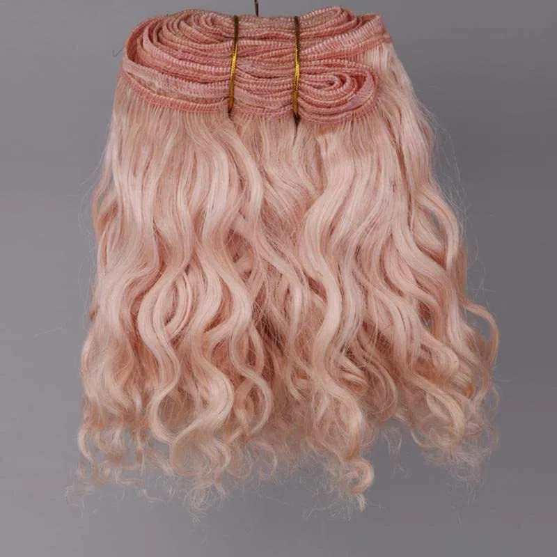 Tramas de Cabello 5M Rizado Negro Marrón Naranja Rosa Pelo de Lana Tramas de Cabello de Cabra para Todas Las muñecas Pelucas de Cabello DIY