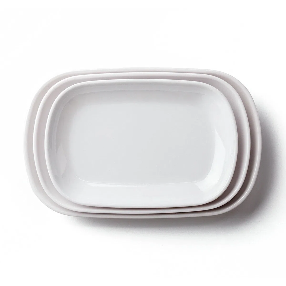Bollos al vapor para desayuno, albóndigas, plato de fideos fritos, dim sum rectangular, plato frío, plato de aperitivo-1310 blanco de 10 pulgadas