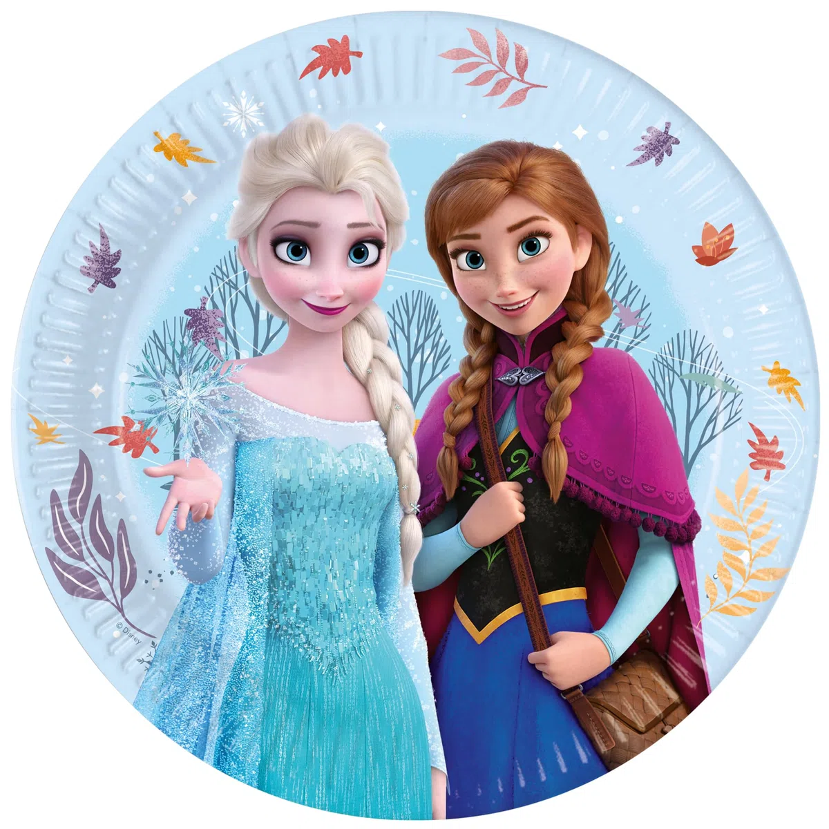 Procos - Decoración de cumpleaños Frozen Idyllic Wonder, 52 piezas, platos de cartón, vasos y servilletas para fiestas infantiles, vajilla de fiesta