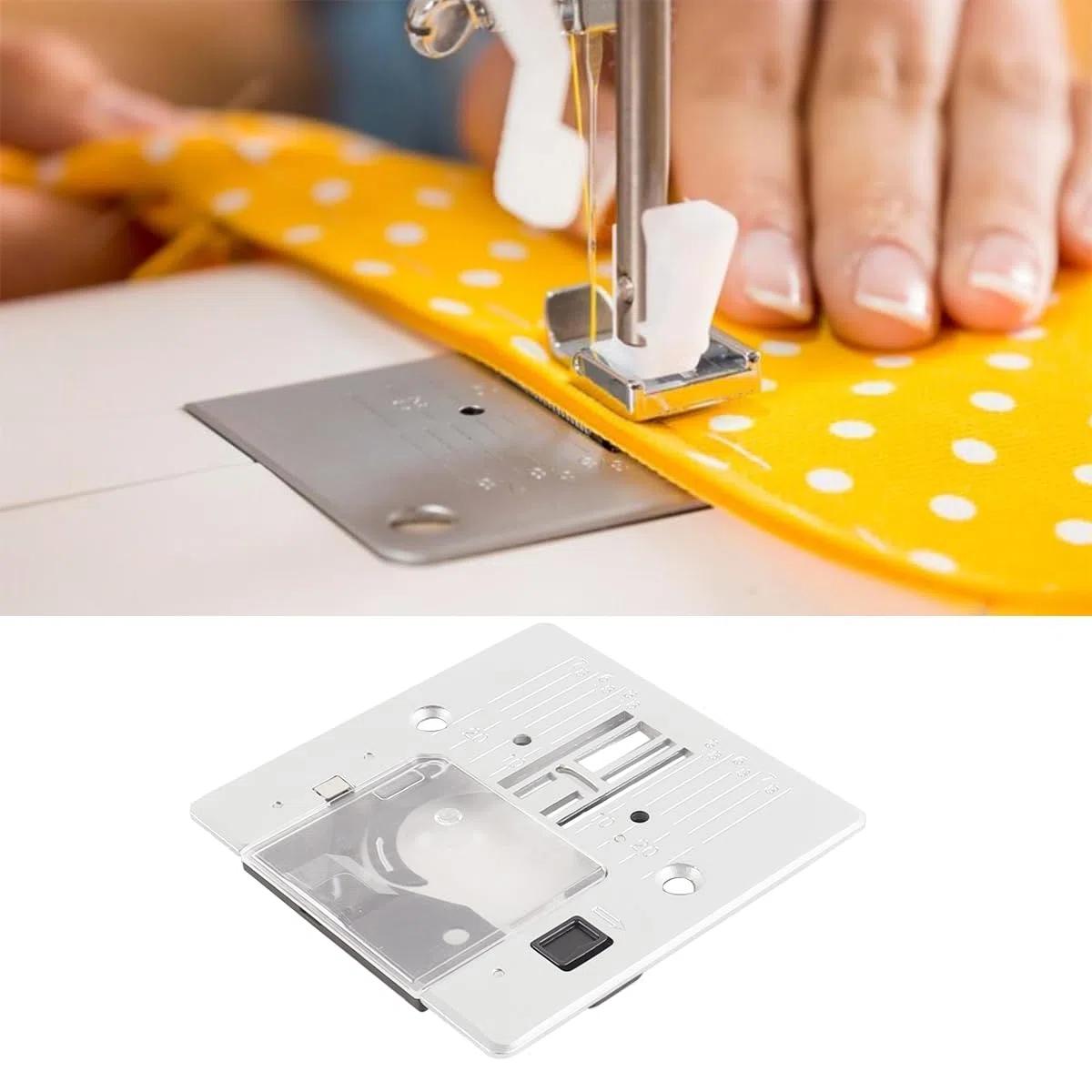 Ubric Placa de puntada recta, placa de aguja multifuncional para máquina de coser H20A-01