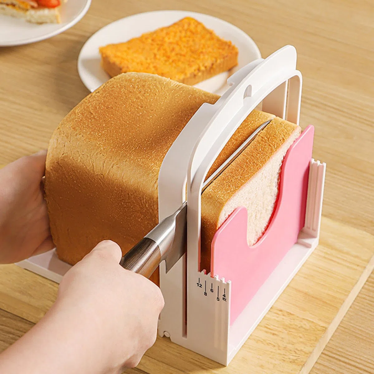 Guía de rebanadora de pan, rebanadora de pan manual, rebanadora de pan de cocina | Herramienta para cortar pan sándwich | Cortador de pan de fermentada y tostadas | Césped