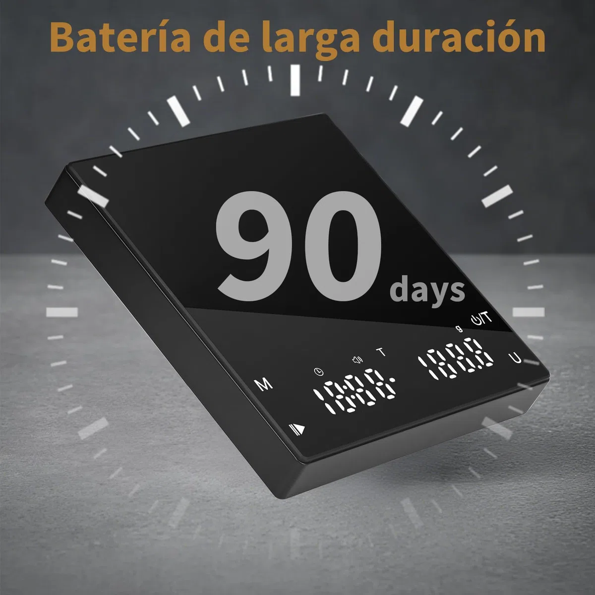 Báscula digital de café con temporizador, báscula de café expreso con graduación precisa de 0,1 g, recargable por USB, báscula de cocina, medición de caudal con función de tara, máx. 2 kg