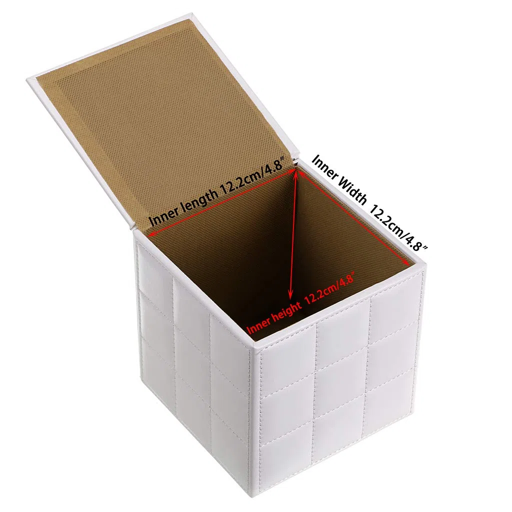 BTSKY Soporte para caja de pañuelos de piel sintética, para el hogar, oficina, pañuelos, servilletas, organizador de escritorio (cubo blanco)