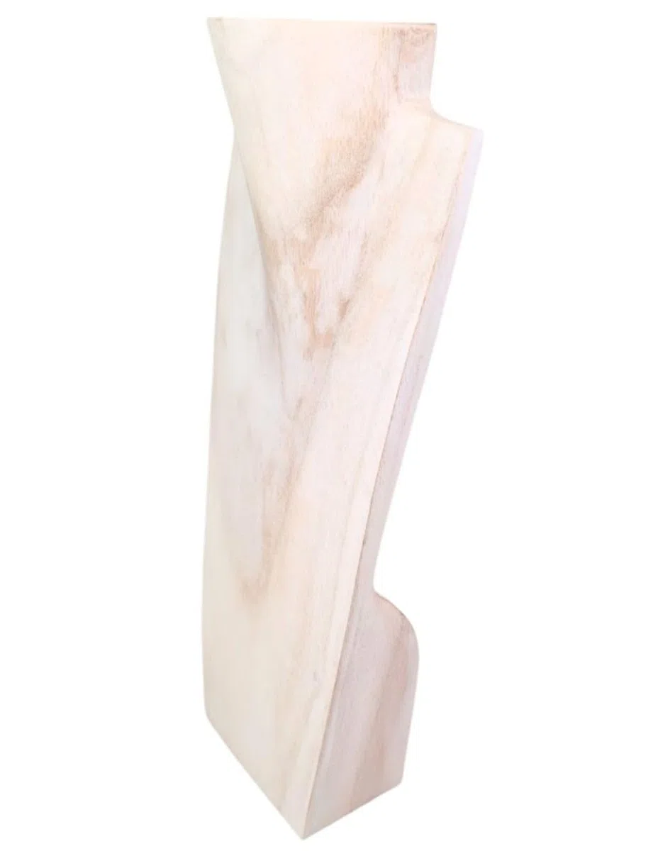 Busto expositor – Abrazaderas (madera maciza blanco encalado H35 cm