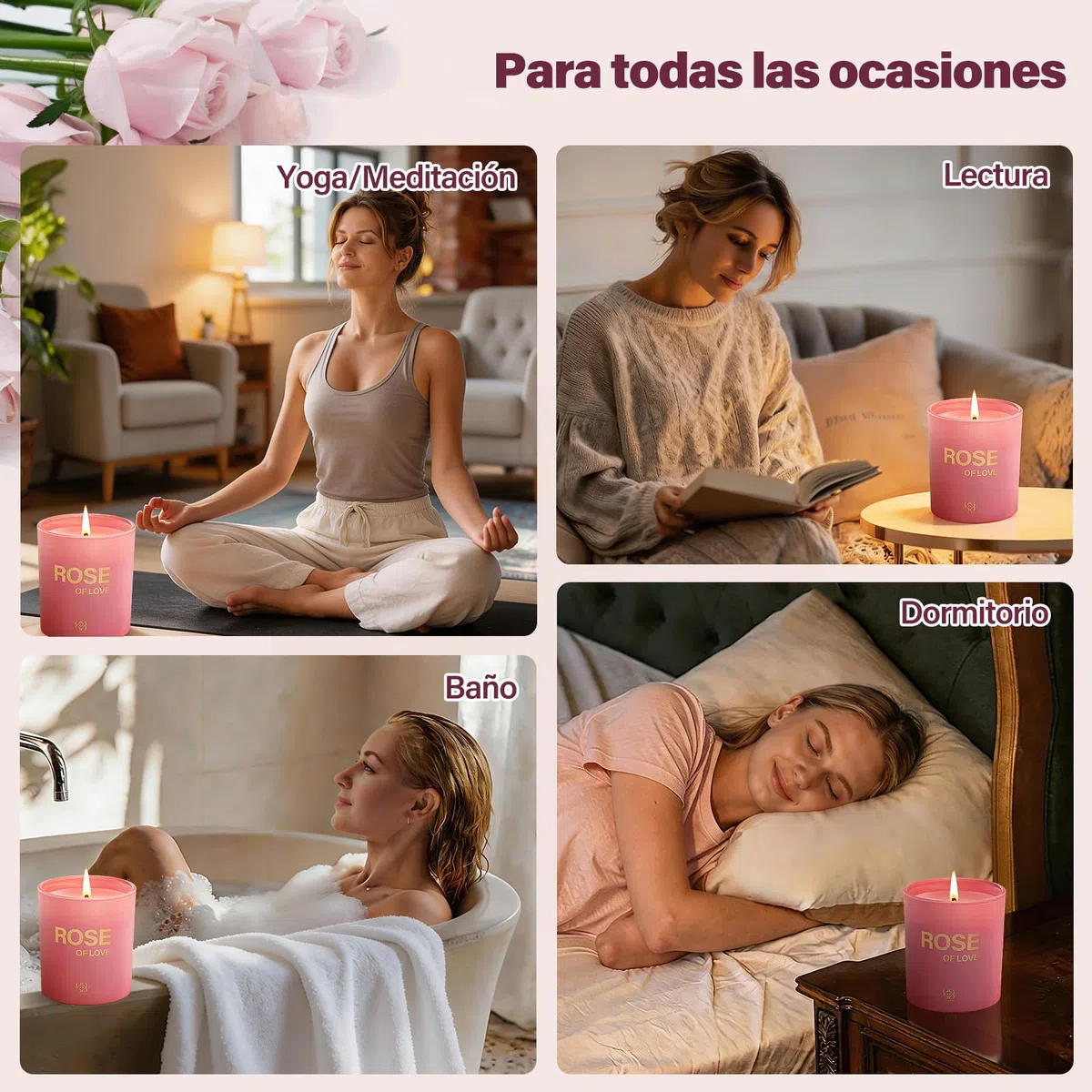 Regalo Mujer, Regalos Originales para Mujer Velas Aromáticas | Regalo Cumpleaños Mujer 230g, 50h Duración, Regalos Originales en Navidad a tu pareja, amigos, profesores, con Tarjeta, Caja