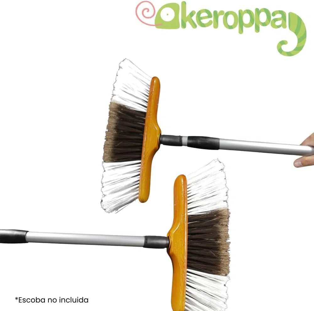 Keroppa, Palo Mango Telescópico, Pack 2 Uds, Mango para Fregona, Escoba y Mopa, Con Rosca, Extensible, Resistente, Fácil Almacenado, Medida Ajustable de 0,8 a 1,1 metros, Gris