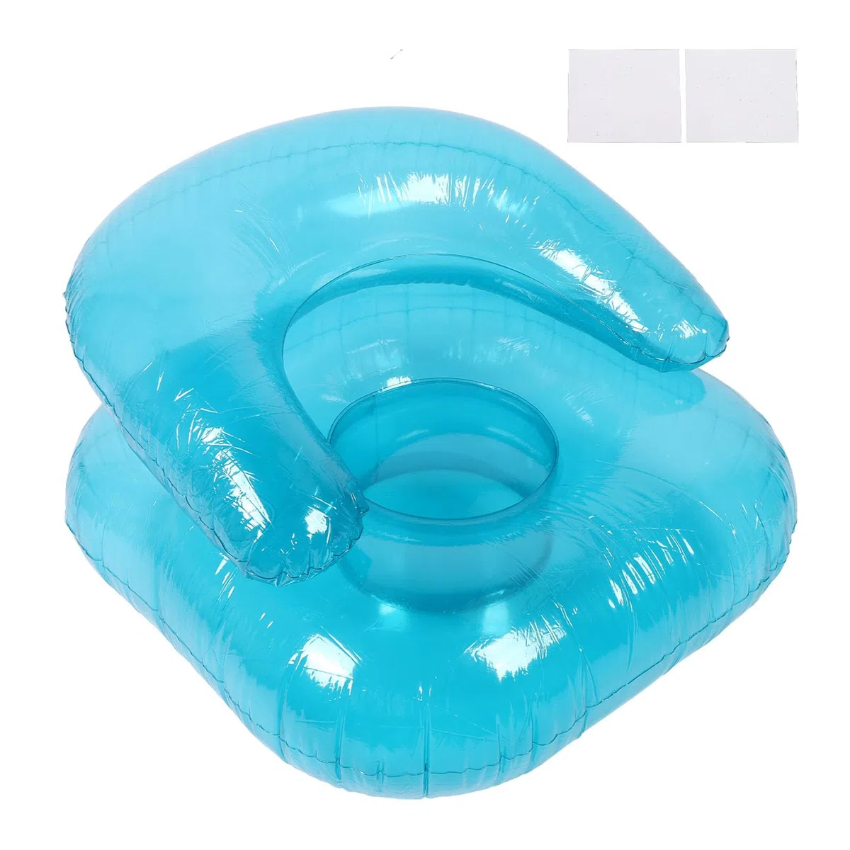 TOPINCN COUCHA Inflable para Adultos, Silla Inflable Transparente de PVC para Uso Interior Al Aire Libre, Silla de Natación de Natación de Natación de Tumbonas Azul
