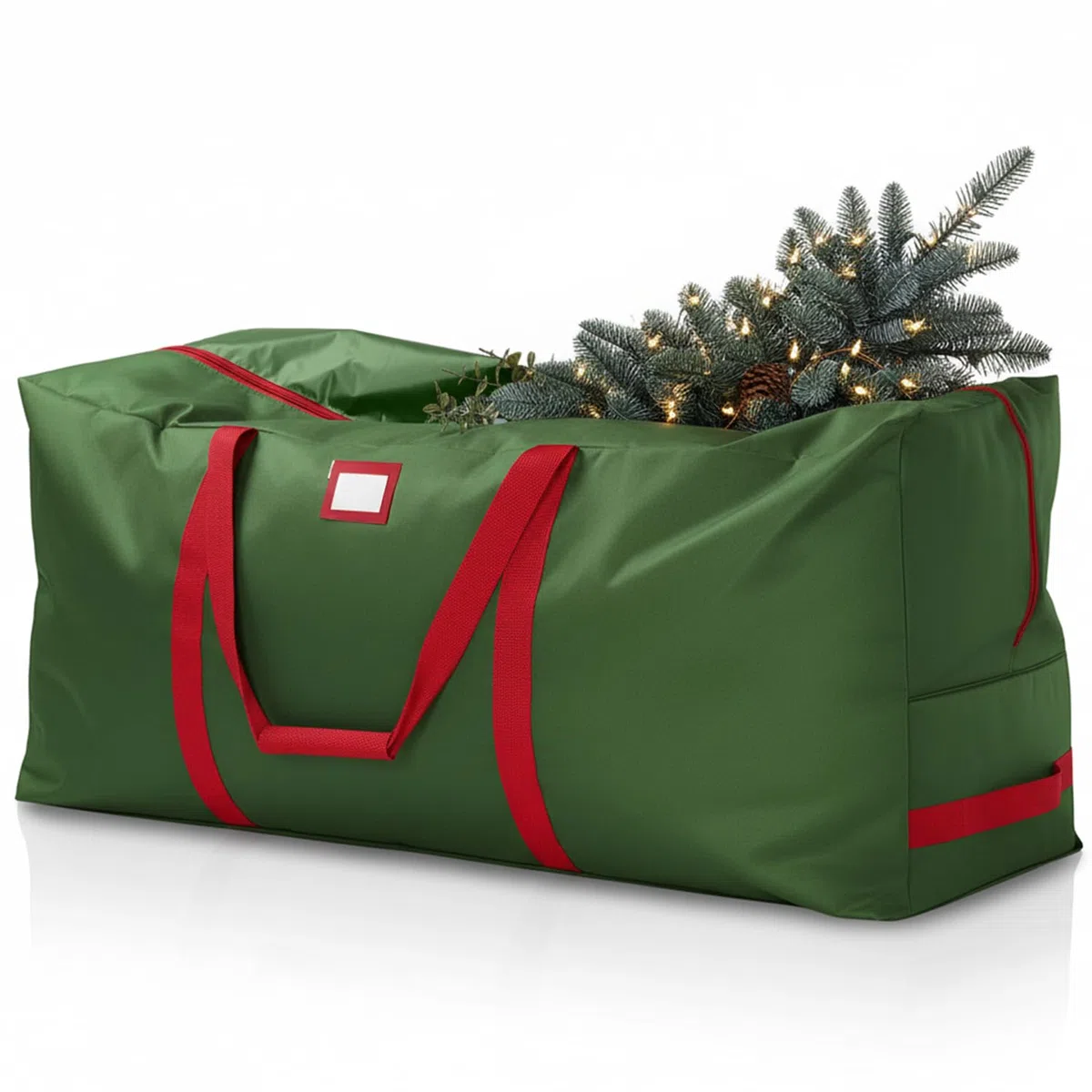 Bolsa de Almacenamiento para Árbol de Navidad 125x38x50cm, unda para Árbol Artificial Desmontable hasta 7,5 ft (228,6 cm), Funda Compacta de Material, Resistente, Impermeable y Antipolvo