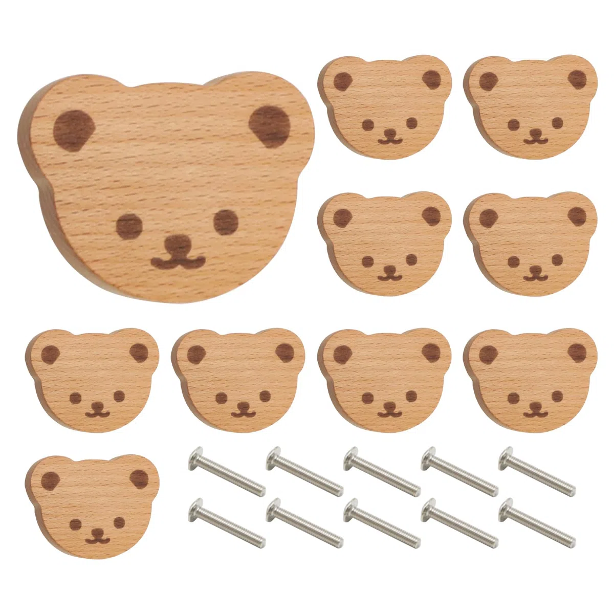 Genérico Tiradores Para Muebles Y Cajones 10 Piezas Con Diseño De Oso - Pomos Para Muebles De Baño De Madera - Tiradores Decorativos Para Cocina Baño Escritorio Armario Puerta