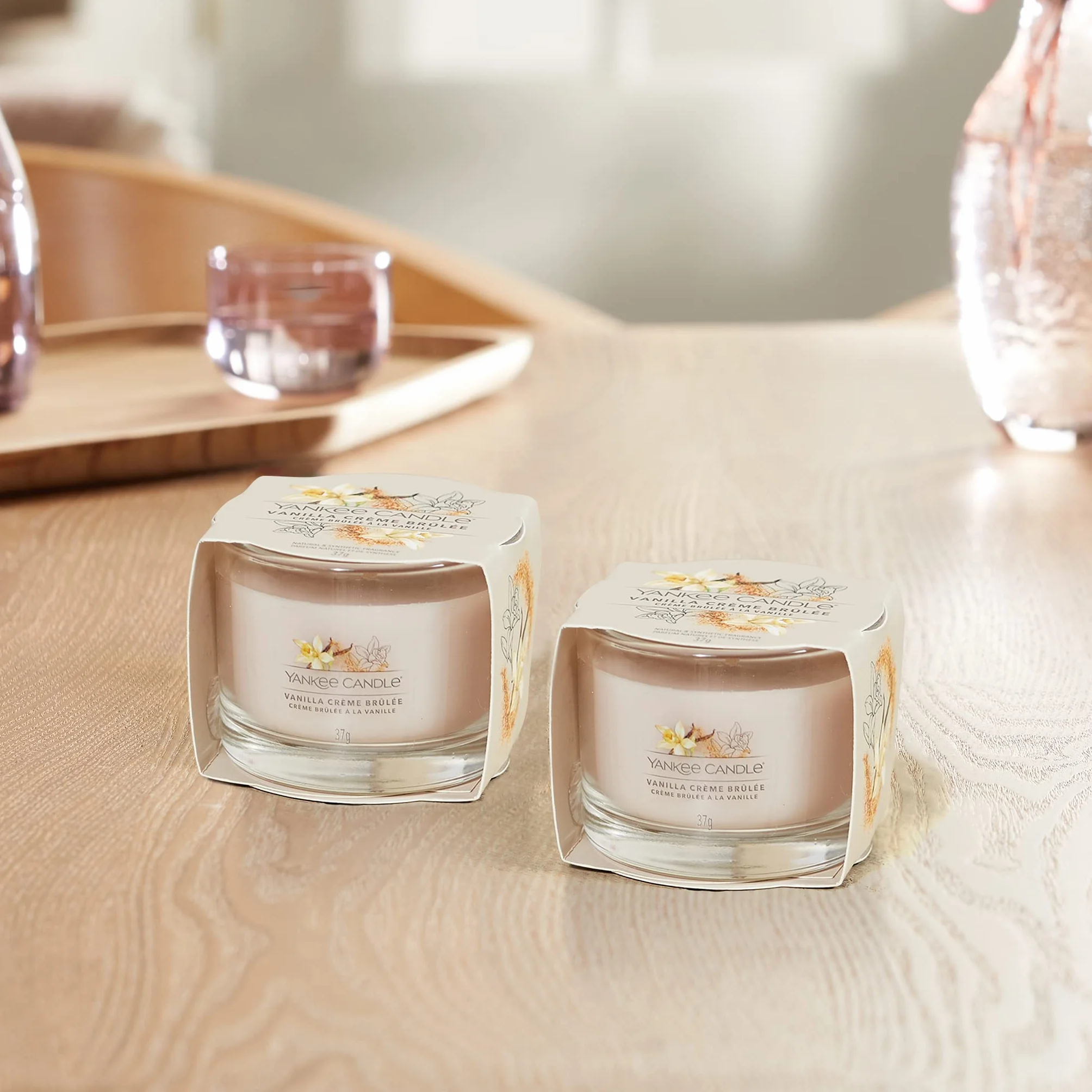 Yankee Candle Vela votiva con relleno de vainilla y crema brulee