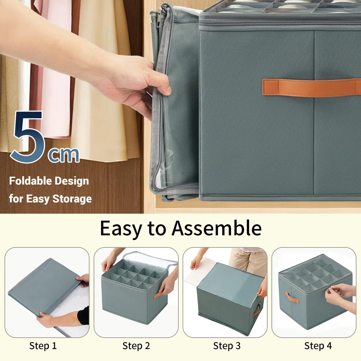 2 Piezas Organizador de Zapatos, Cajas Plegables Apta para 12-24 Pares, Asas, Ahorra Espacio Cajas para Zapatos, con Tapa Transparente, para Armario Entrada Dormitorio