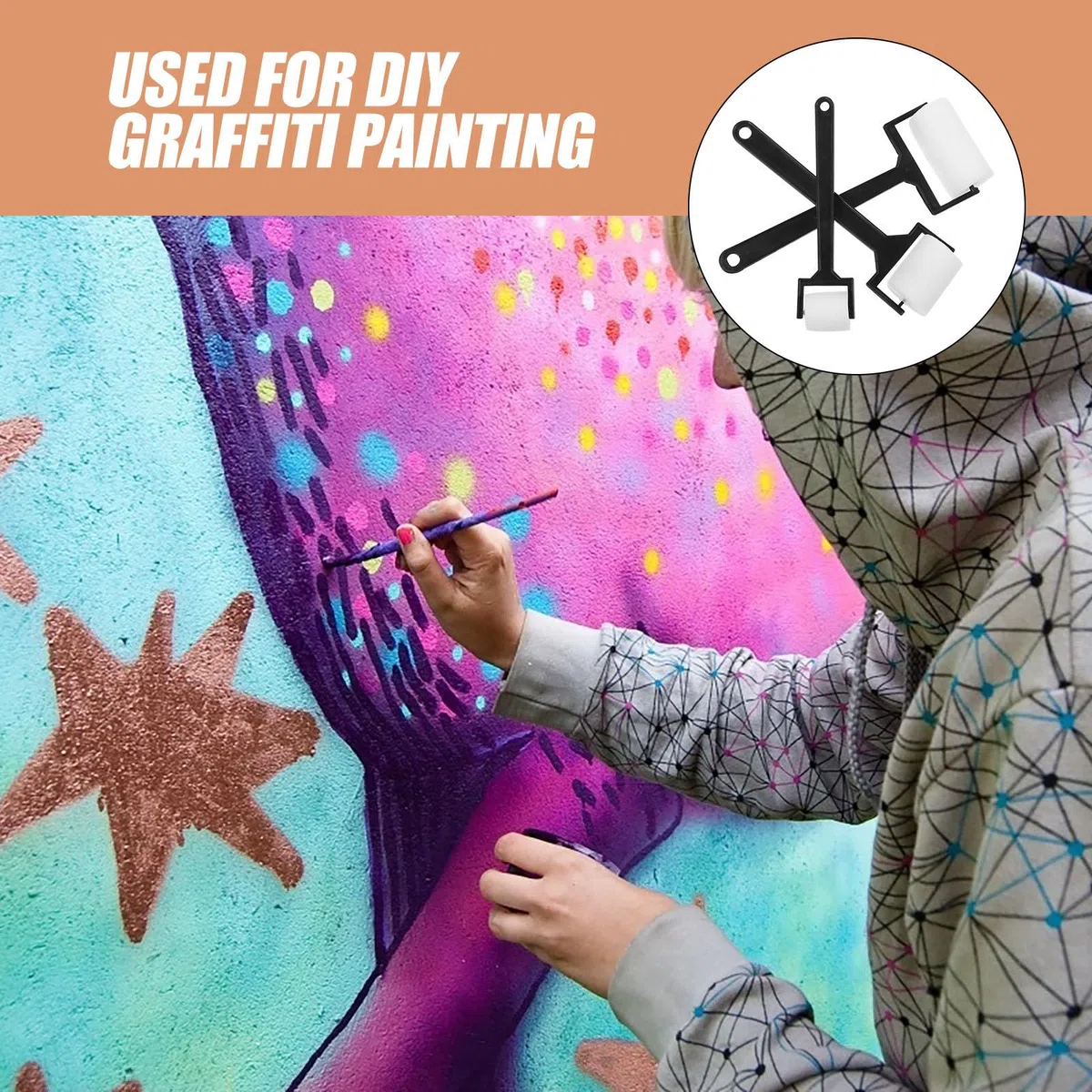 SEWACC 12 Piezas 4 Juegos Cepillo De Pintura De Arte Infantil Rodillos De Pintura para Niños Esponjas De Pintura De Arte Cepillo De Espuma para Pintar Cepillo De Espuma para Niños