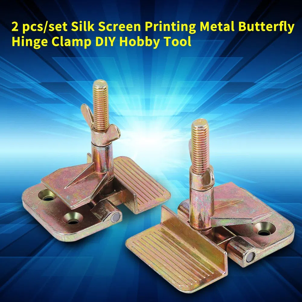 Fydun Mariposa clip de serigrafía plantilla de fijación mandril 2 pcs/set Serigrafía de metal Mariposa Bisagra Abrazadera DIY Hobby Tool