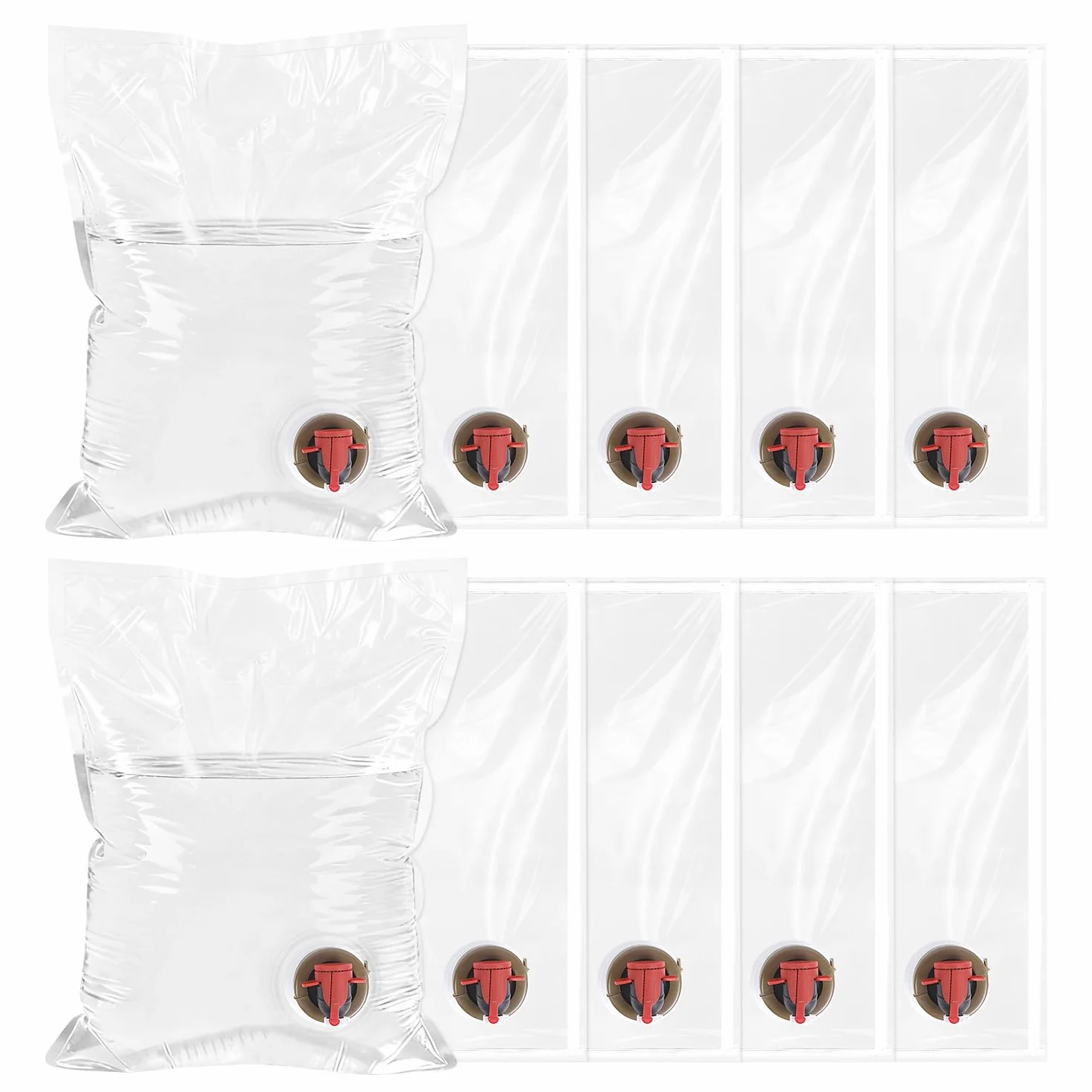 Bag-in-Box Sets Bolsa de 5L 10 Unidades en Caja Reutilizable Rellenable Transparente Adecuado para Contenedores de Bebidas en Caja con Grifo para Picnic Camping Senderismo(5L)